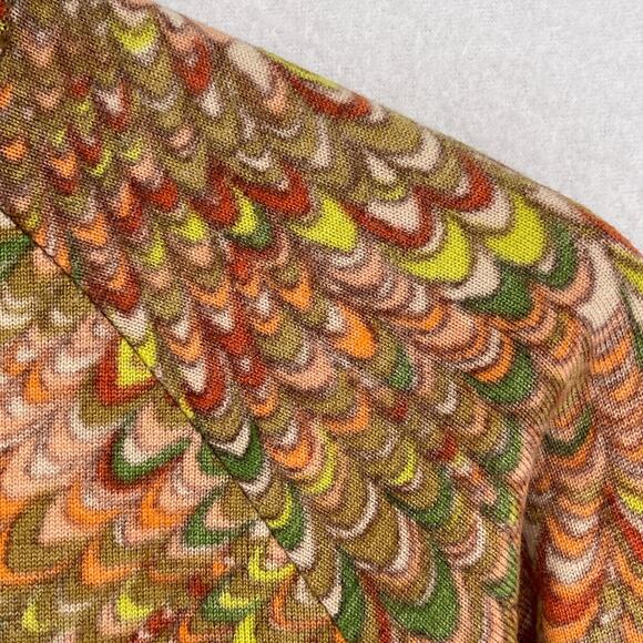 GOLDWORM Sweater Womens 8 Virgin Merino Wool Mod Retro Orange Italy VTG - Picture 9 of 16